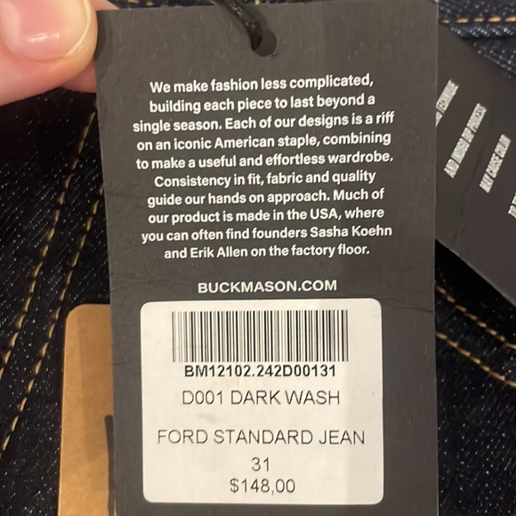 Buck Mason dark wash jeans - Picture 4 of 4